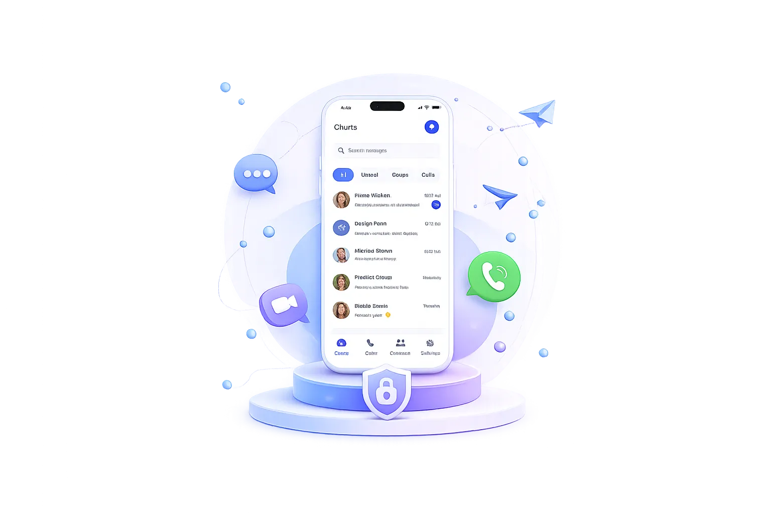 Chat Application Advanced Features Mockup