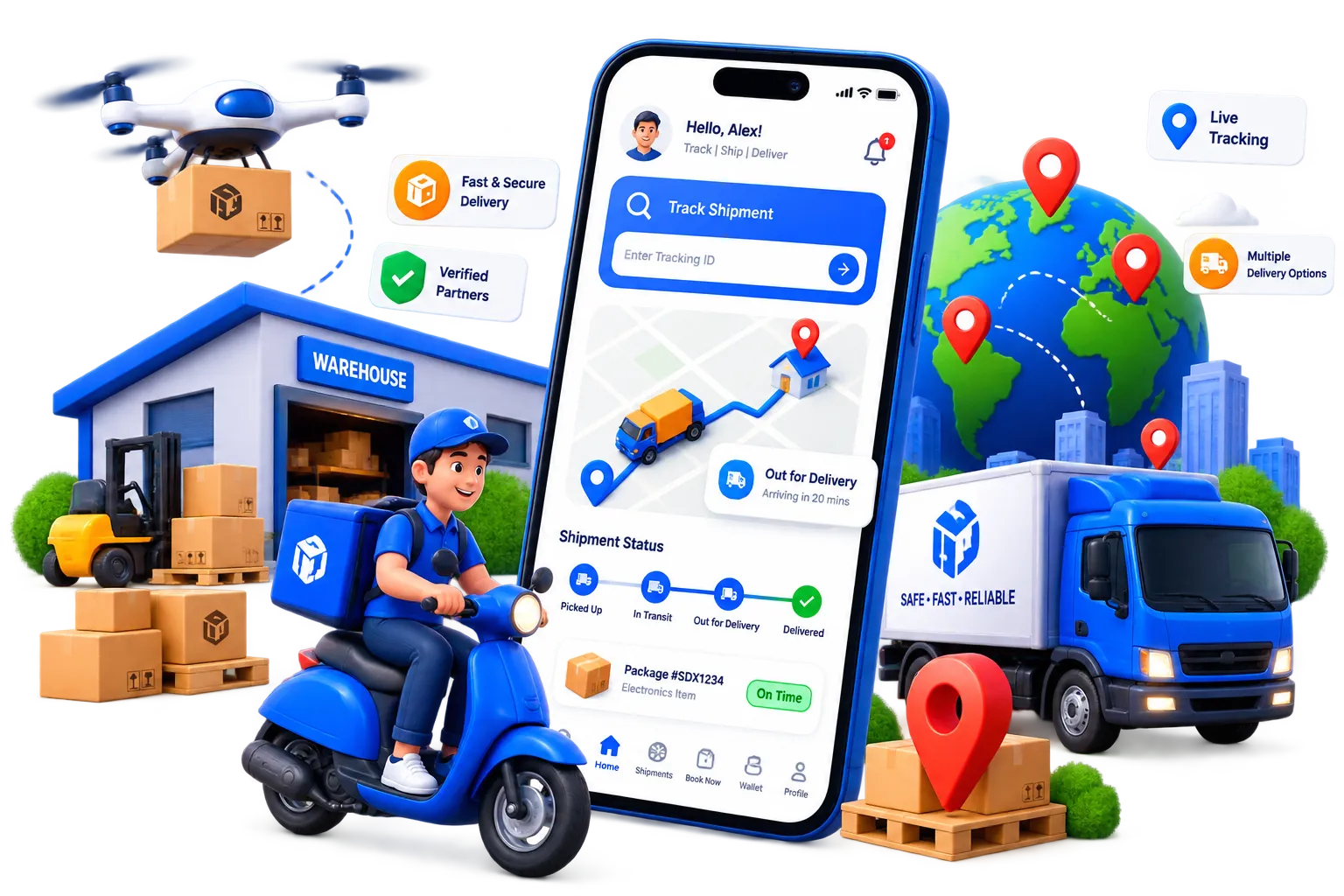 Courier App UI Mockup
