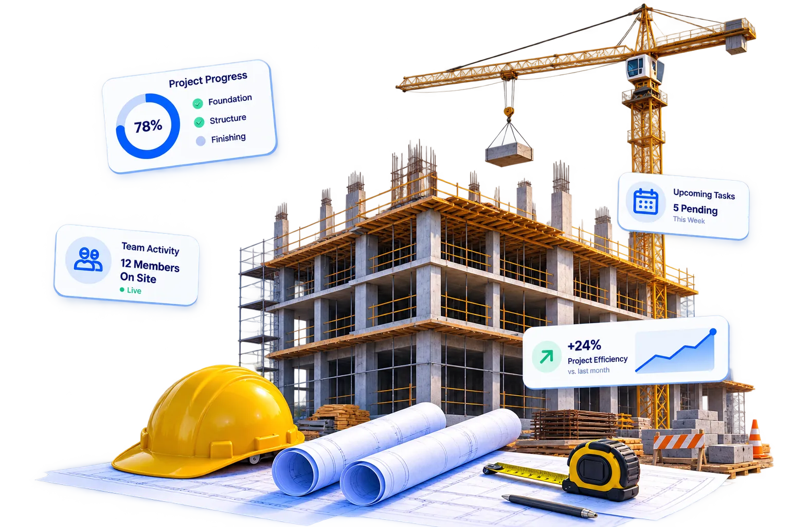 Construction Management Software Dashboard Interface